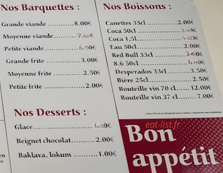 Anatolie Kebab — carte page 5