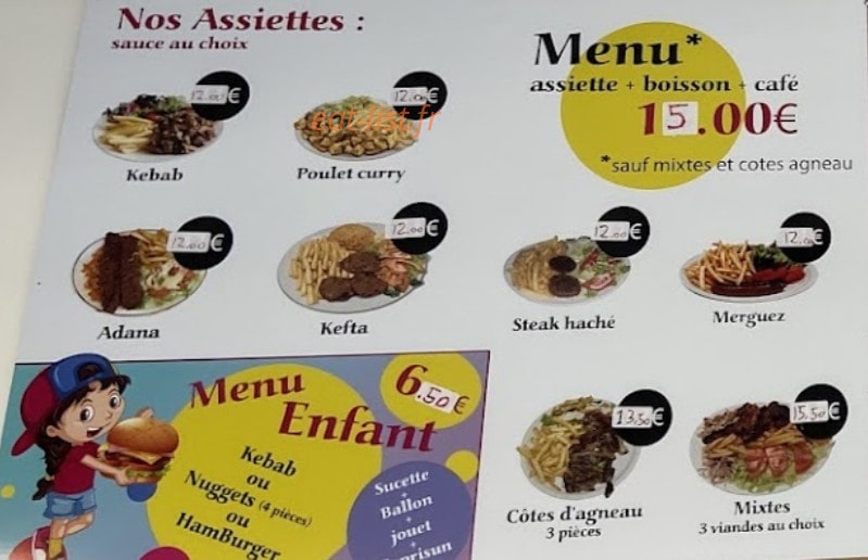 Anatolie Kebab — carte page 1
