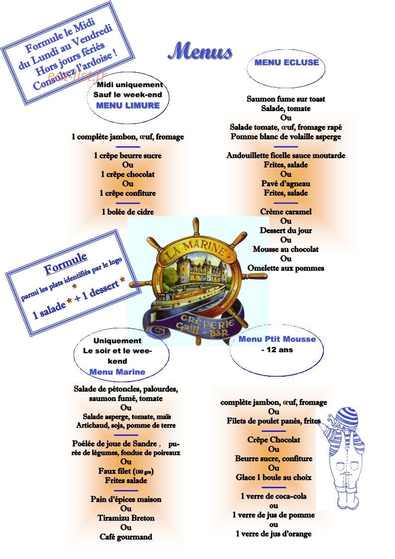 Crêperie de la Marine — carte page 7