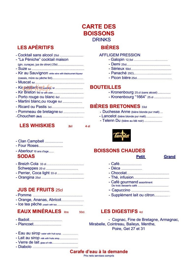 Crêperie de la Marine — carte page 5