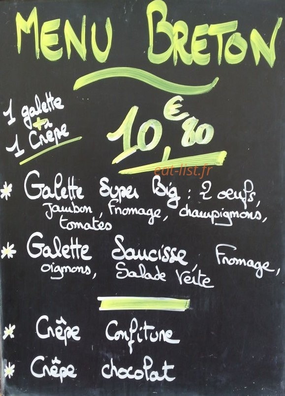 Crêperie du centre — carte page 1