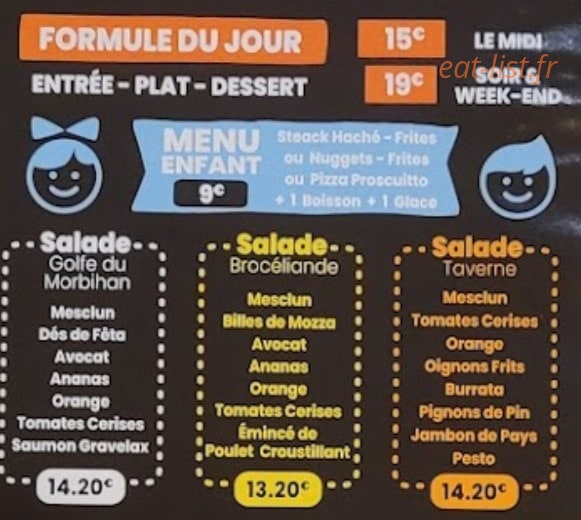 La Taverne — carte page 2