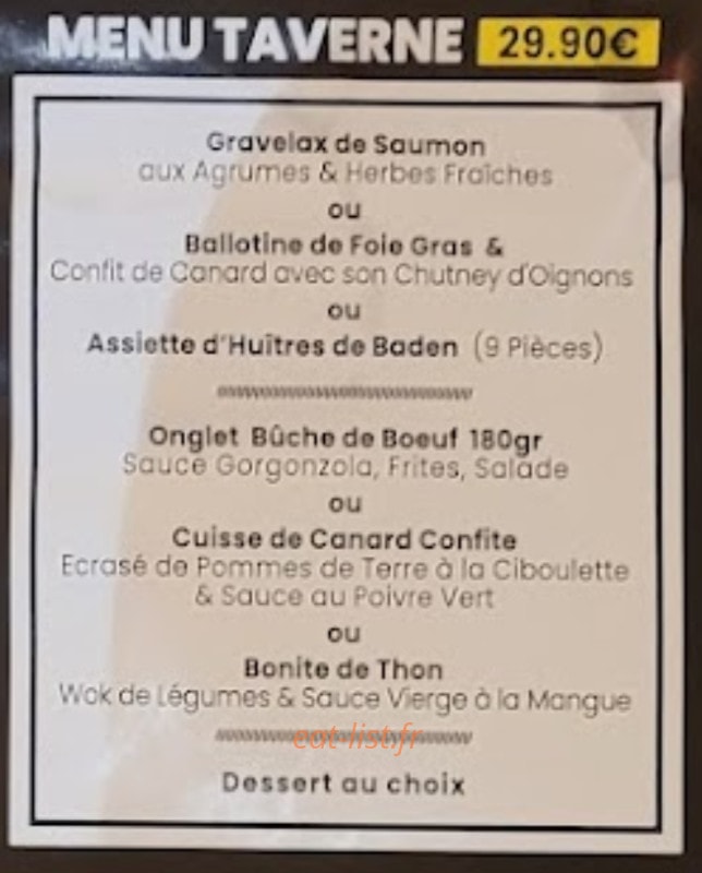 La Taverne — carte page 4