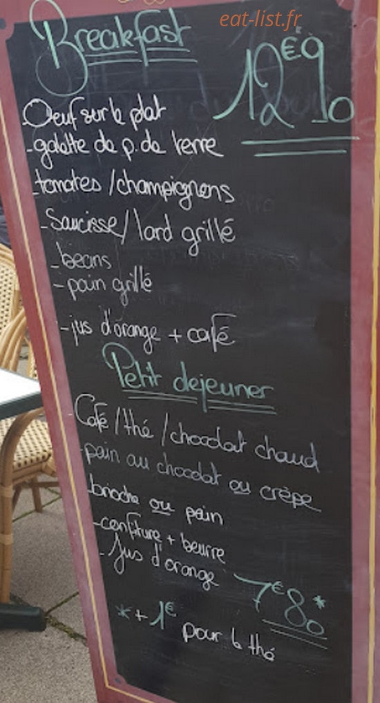 Le Bistrot — carte page 1