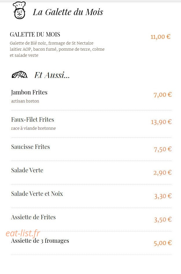 Crêperie Des Forges — carte page 2