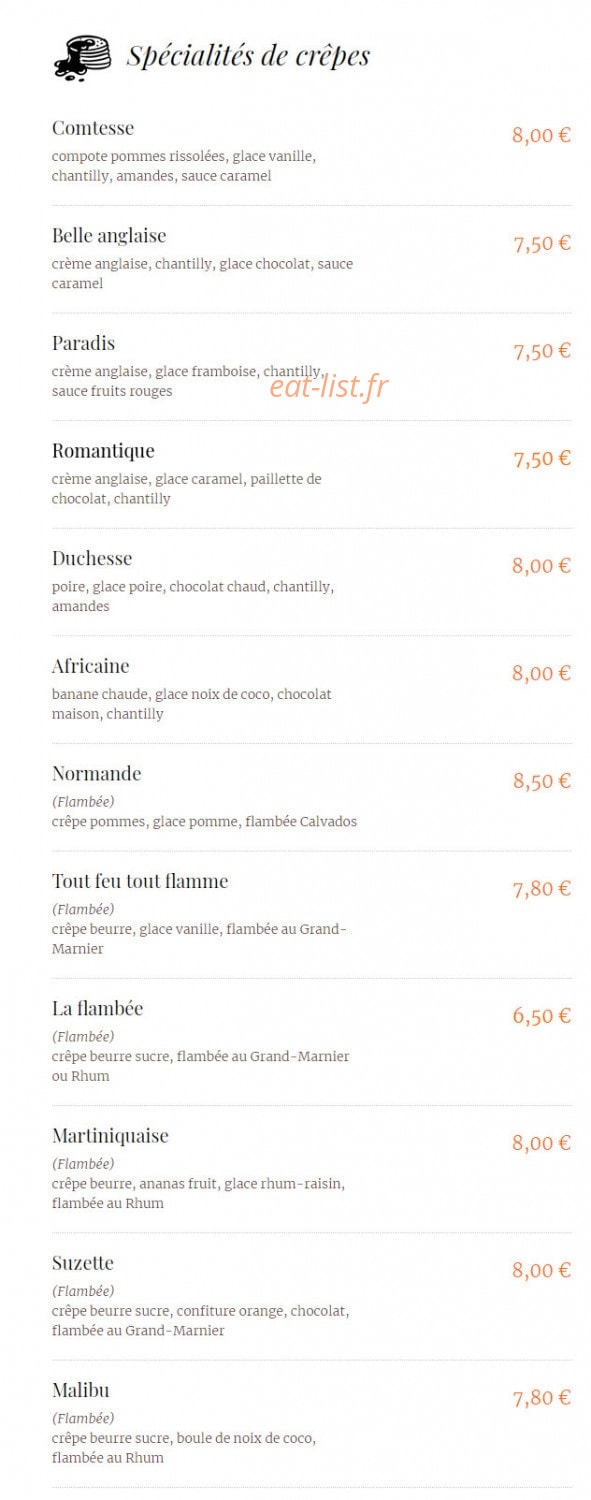 Crêperie Des Forges — carte page 1
