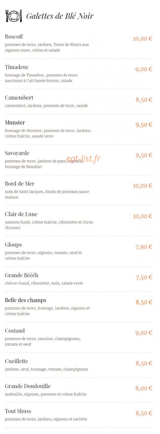 Crêperie Des Forges — carte page 5