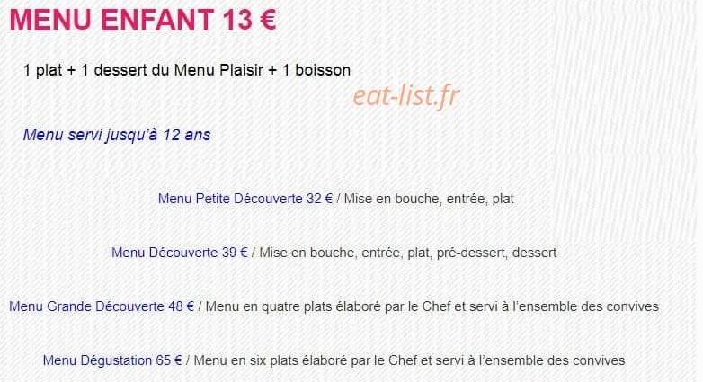 L'Auberge Bretonne — carte page 1