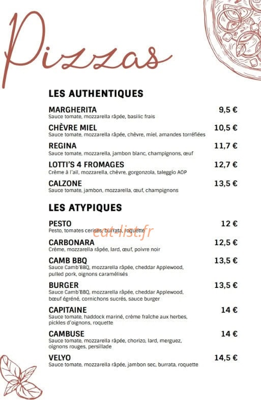 La Cambuse — carte page 1