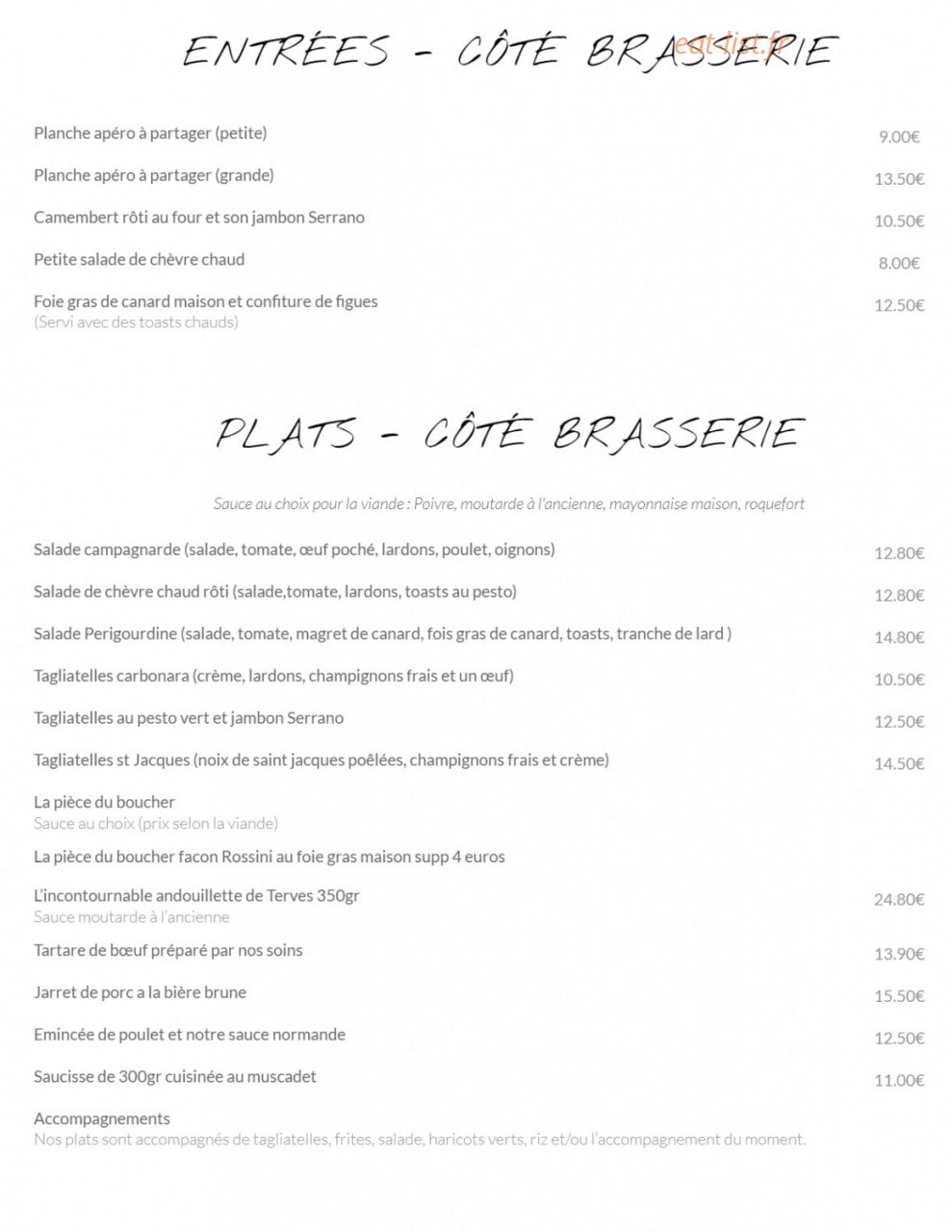 Le Yackam's — carte page 1