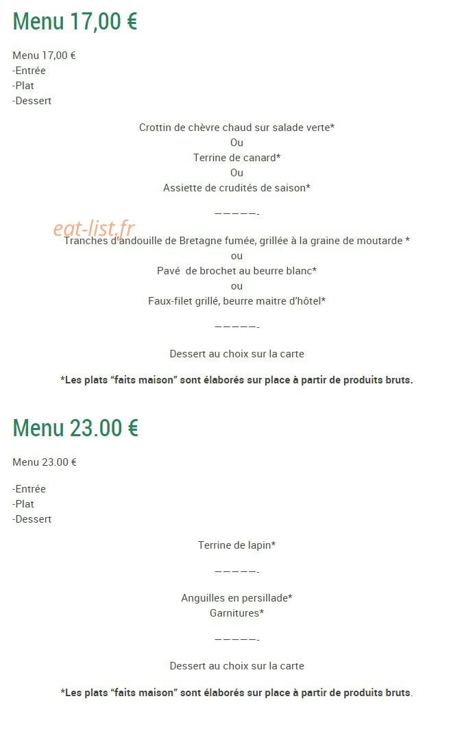Auberge du passeur — carte page 1