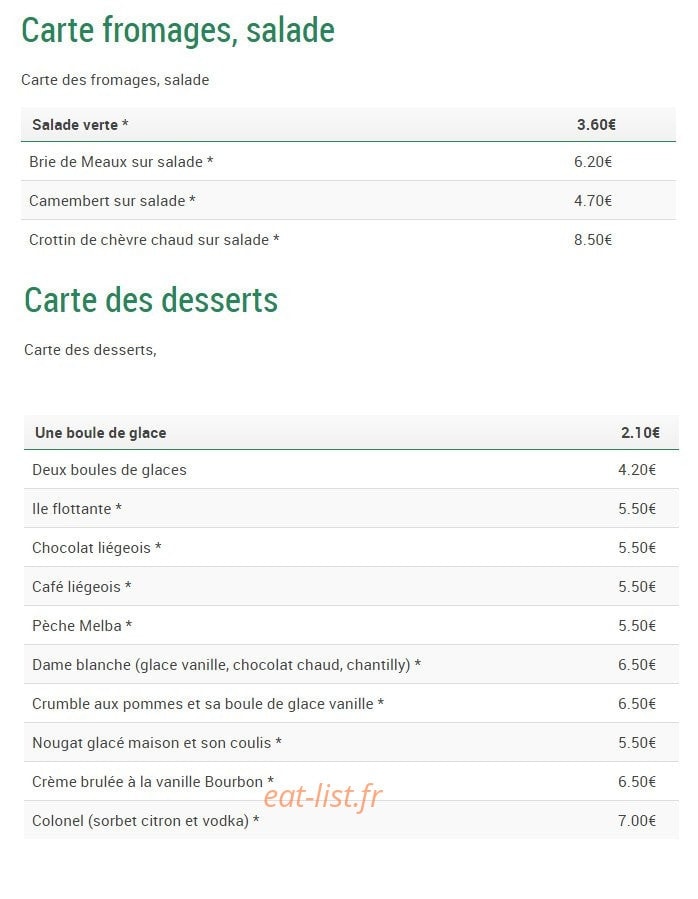 Auberge du passeur — carte page 8