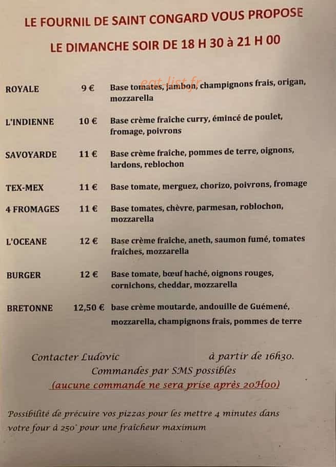 Le Fournil De Saint Congard — carte page 1