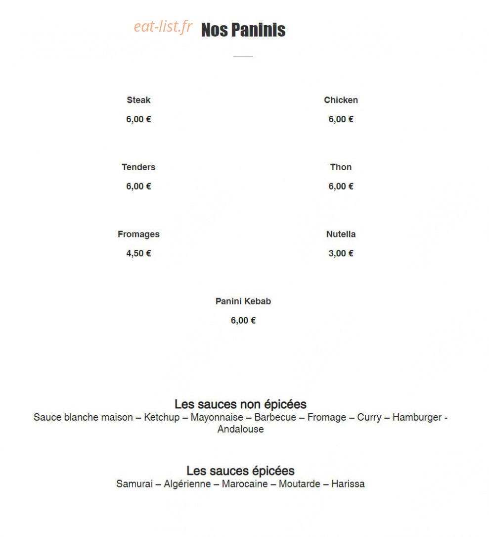 Chicken crispy — carte page 6