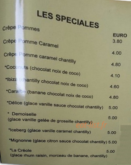 Crêperie des Fontaines — carte page 3