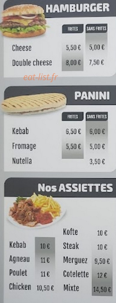 Kebab D'Or — carte page 1