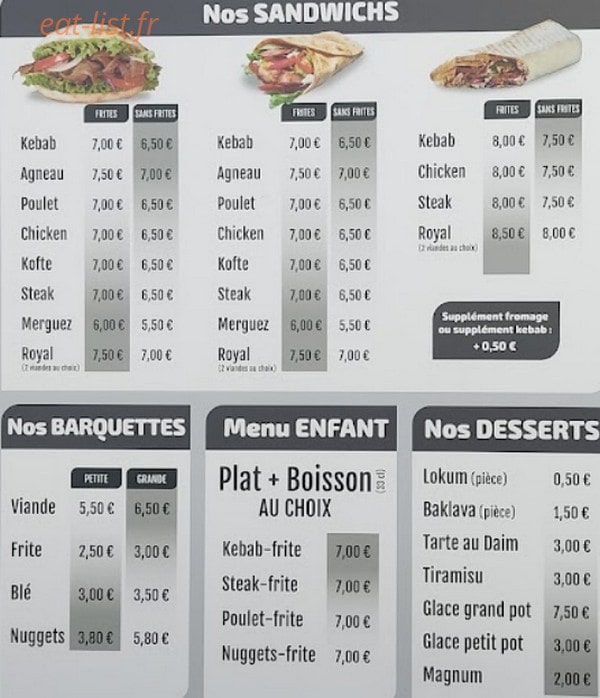 Kebab D'Or — carte page 2