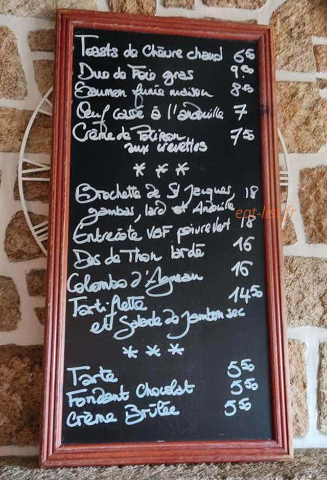 La Taverne — carte page 2