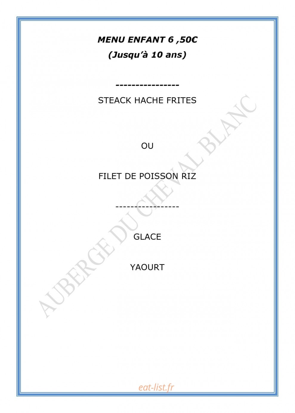 Le Cheval Blanc — carte page 12