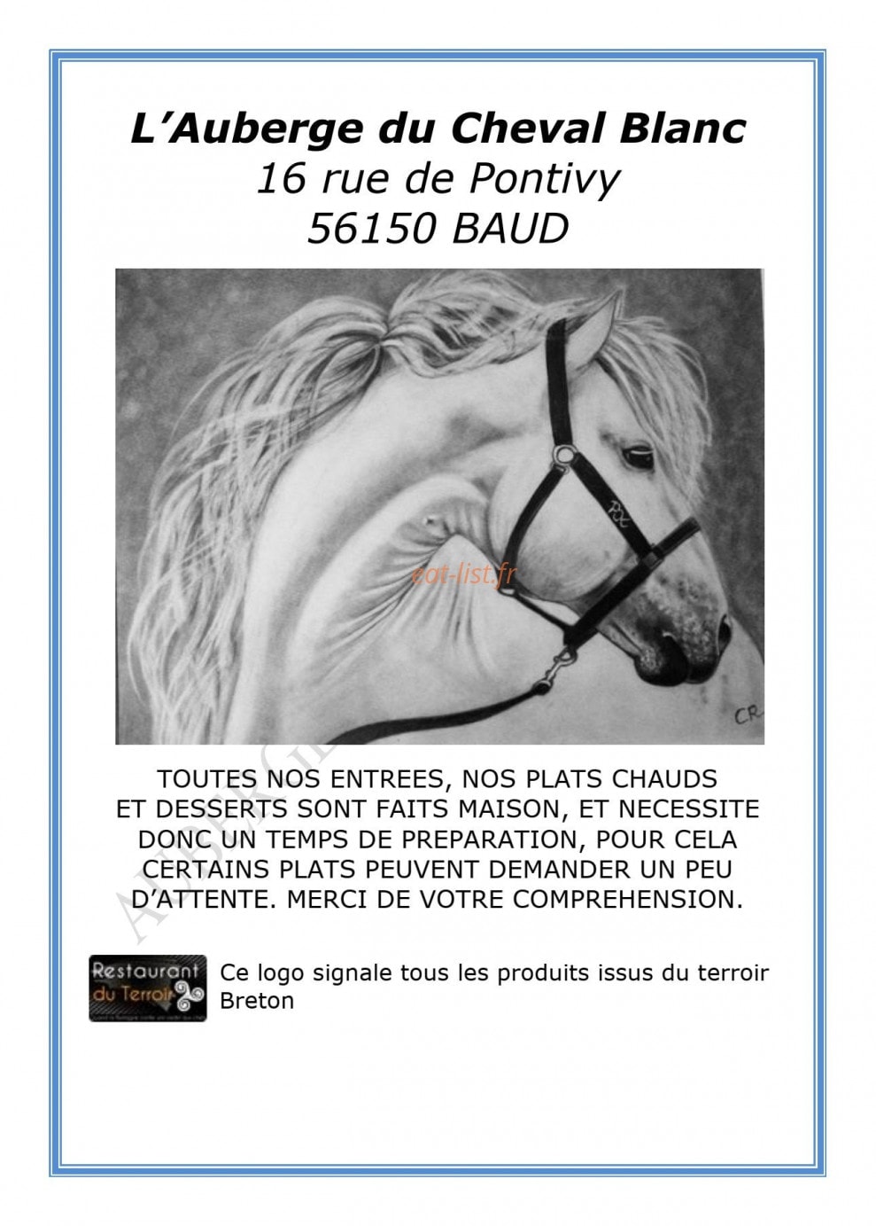 Le Cheval Blanc — carte page 1
