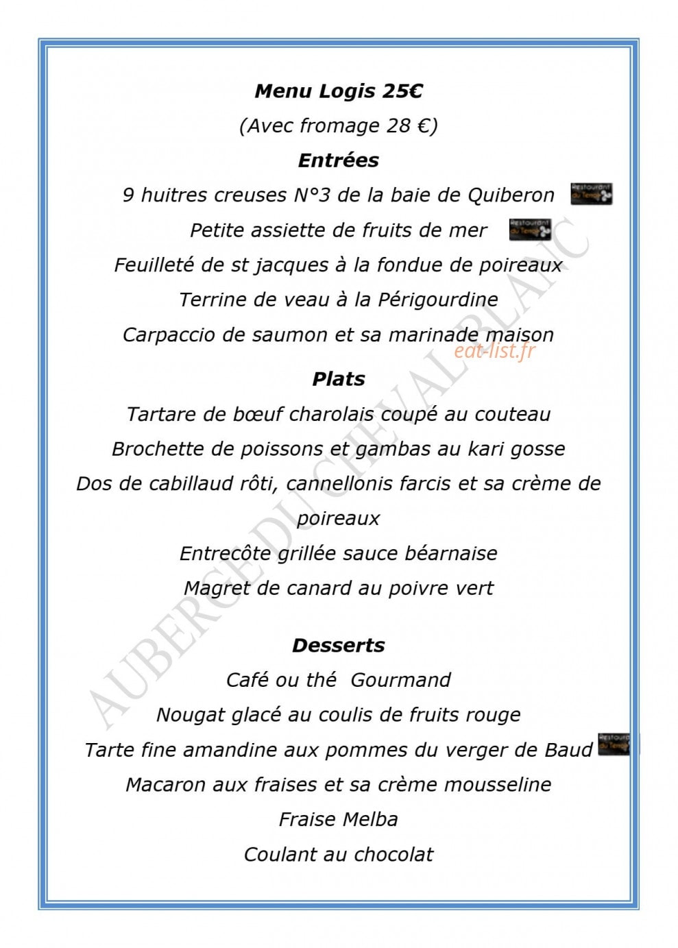 Le Cheval Blanc — carte page 7