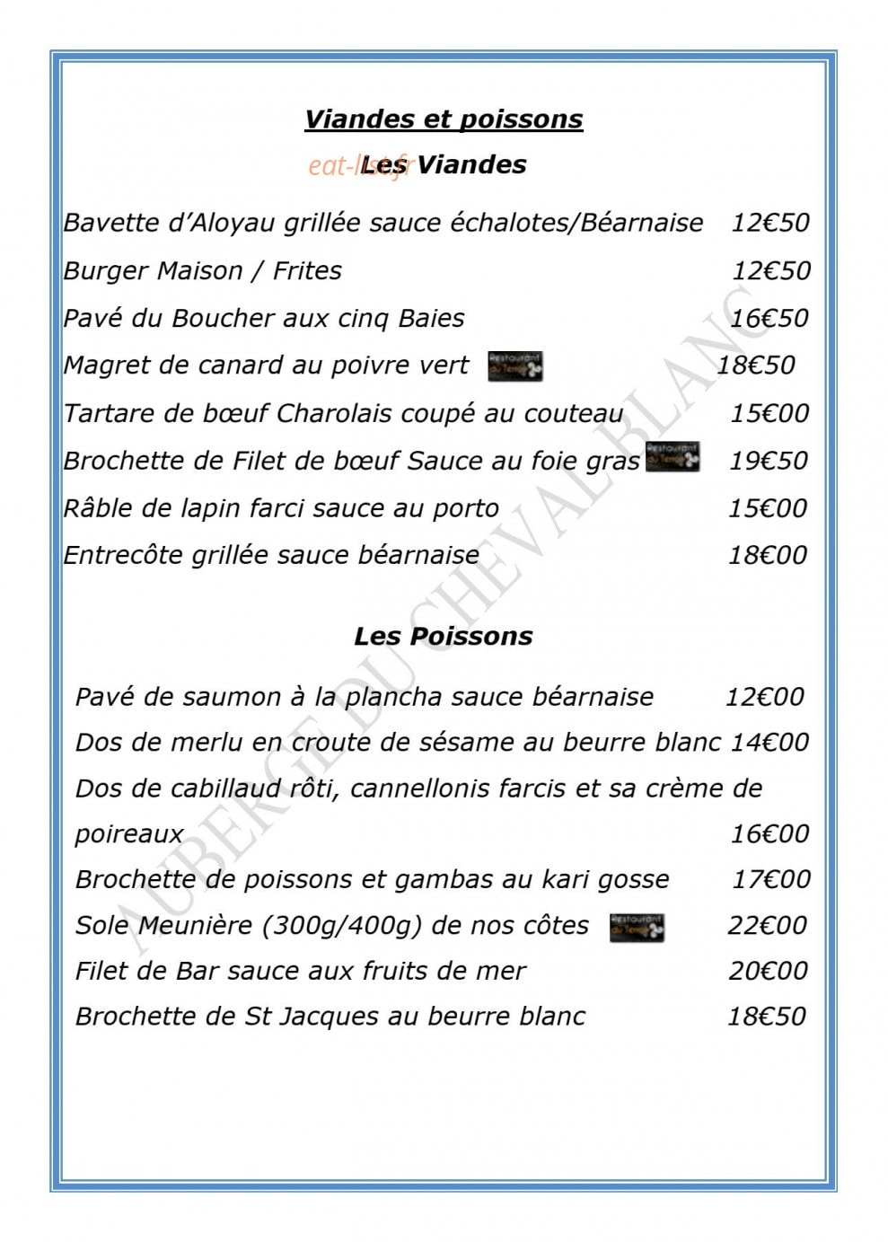 Le Cheval Blanc — carte page 5