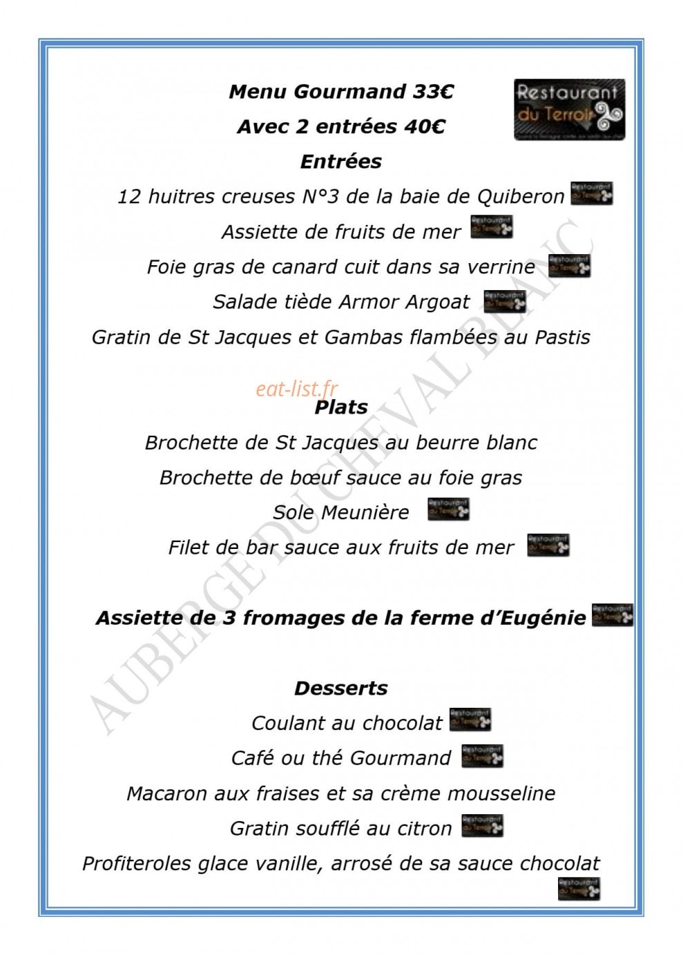 Le Cheval Blanc — carte page 8
