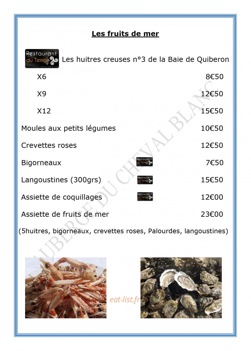 Le Cheval Blanc — carte page 2