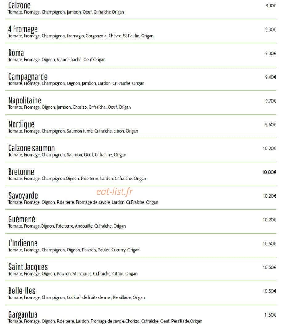 Pizza Baldi — carte page 2