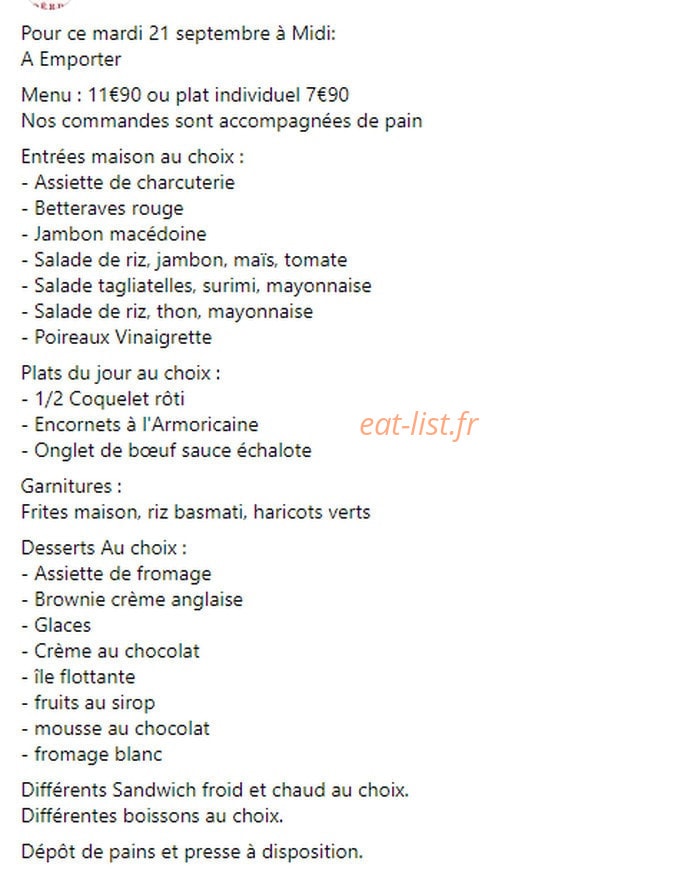 Chez Marie Thé — carte page 1