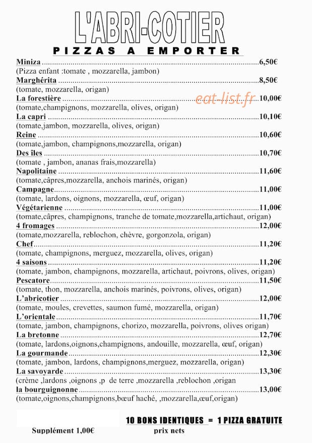 Abri Côtier — carte page 1