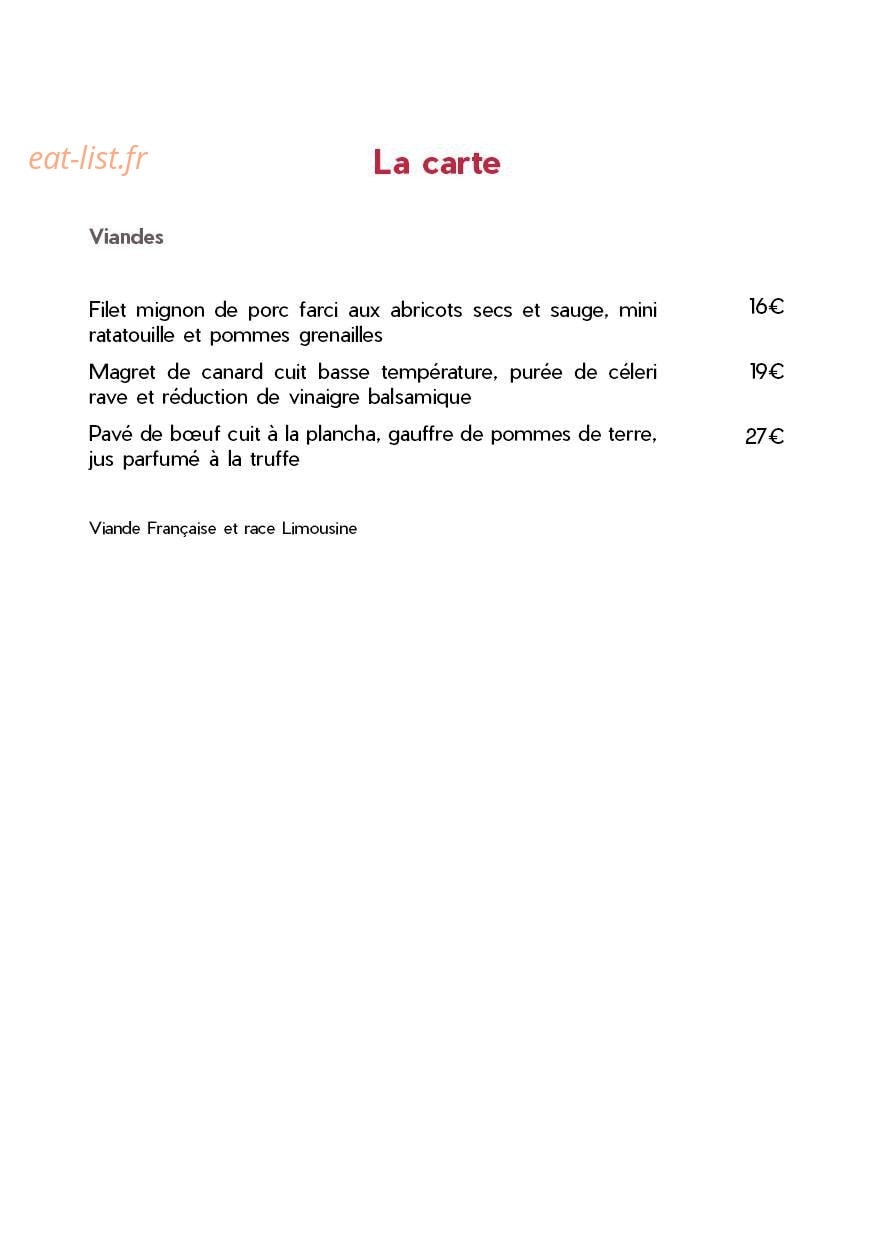 Hôtel Restaurant Europa — carte page 2