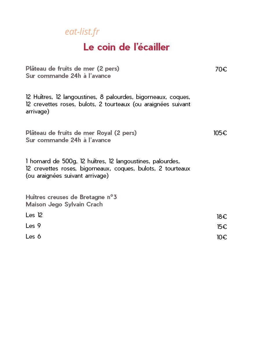 Hôtel Restaurant Europa — carte page 3
