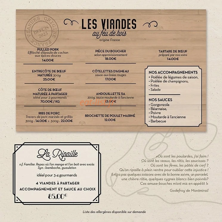 Le Bar'Bak — carte page 2