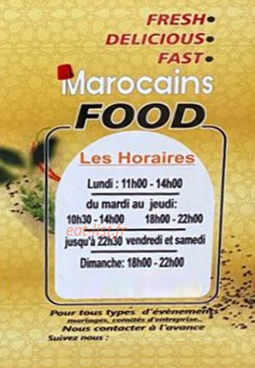 Délices Marocains — carte page 1
