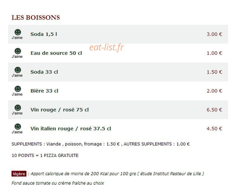 Le Kiosque à Pizzas — carte page 5