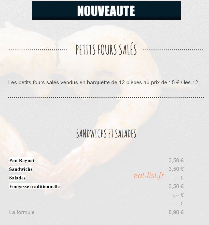 LE QG Gourmand — carte page 1
