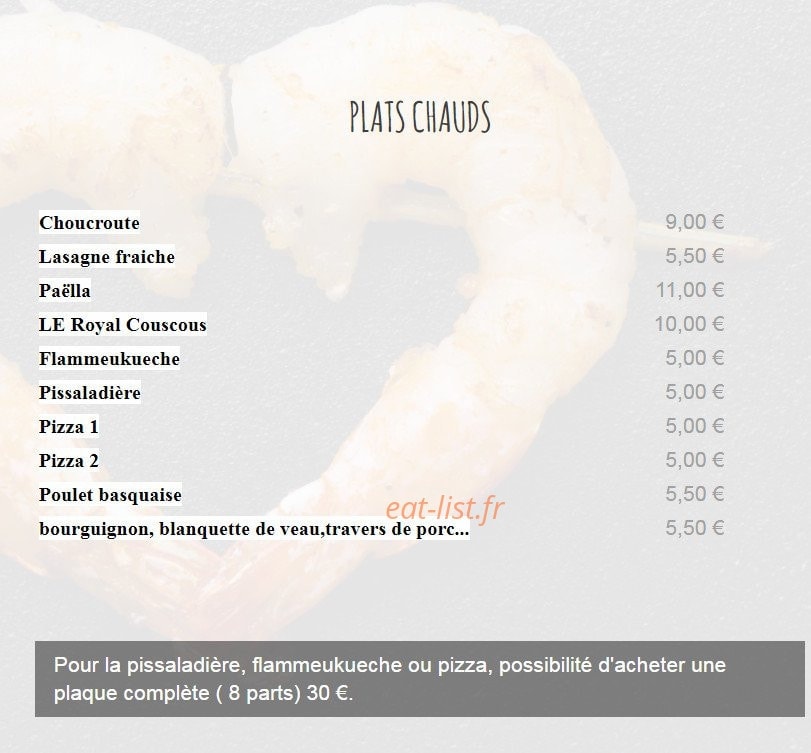 LE QG Gourmand — carte page 2
