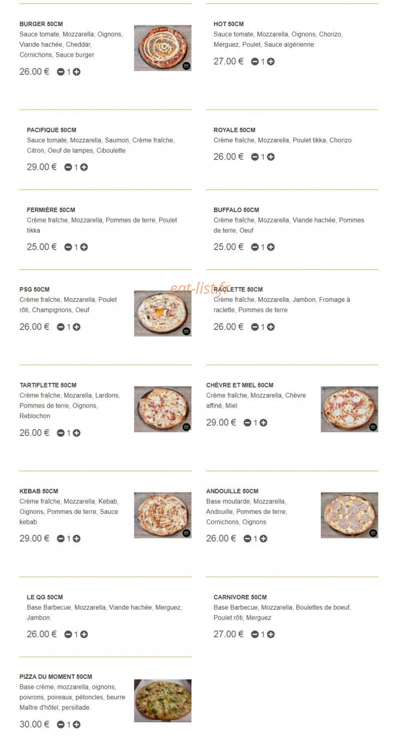QG Pizza — carte page 7