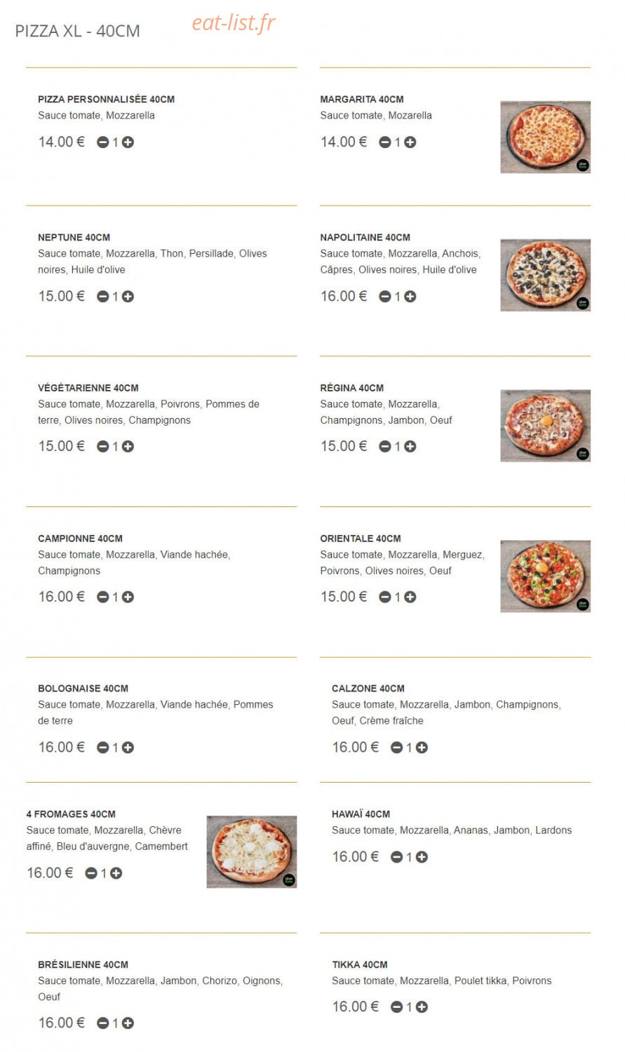 QG Pizza — carte page 4