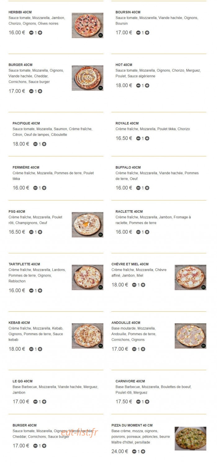 QG Pizza — carte page 5