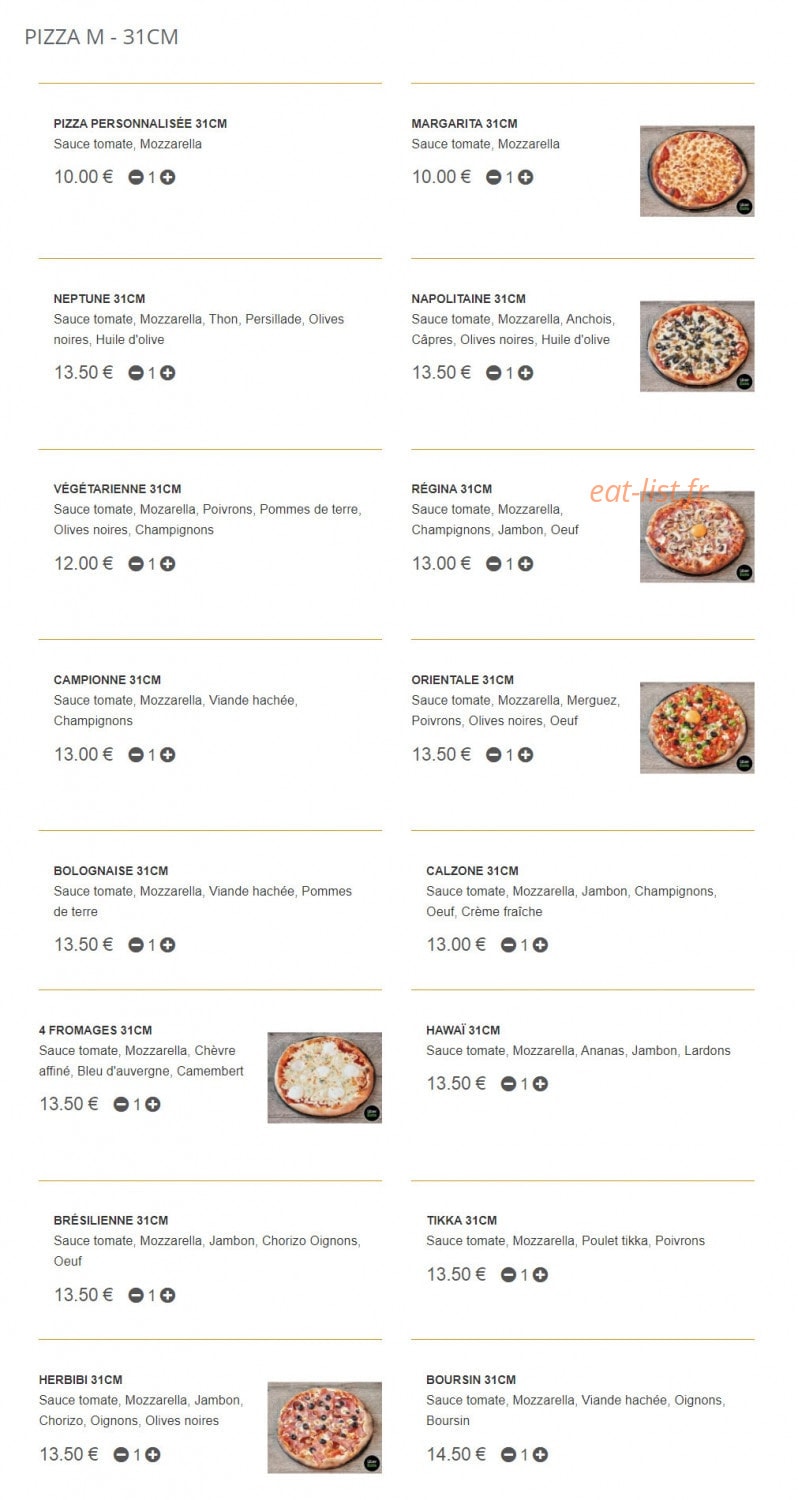 QG Pizza — carte page 2