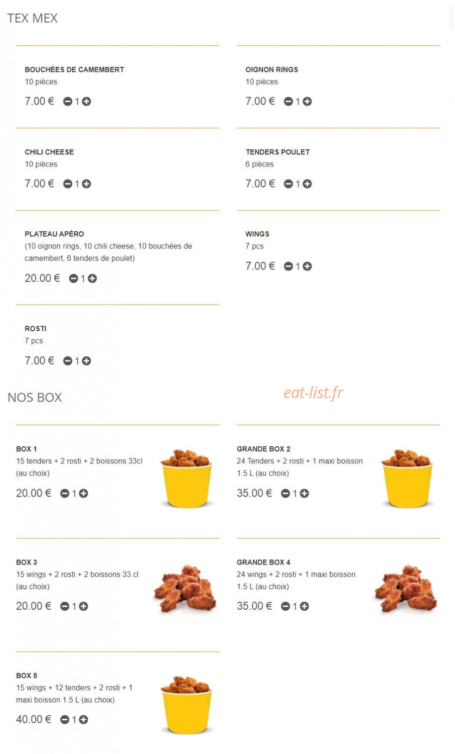 QG Pizza — carte page 1