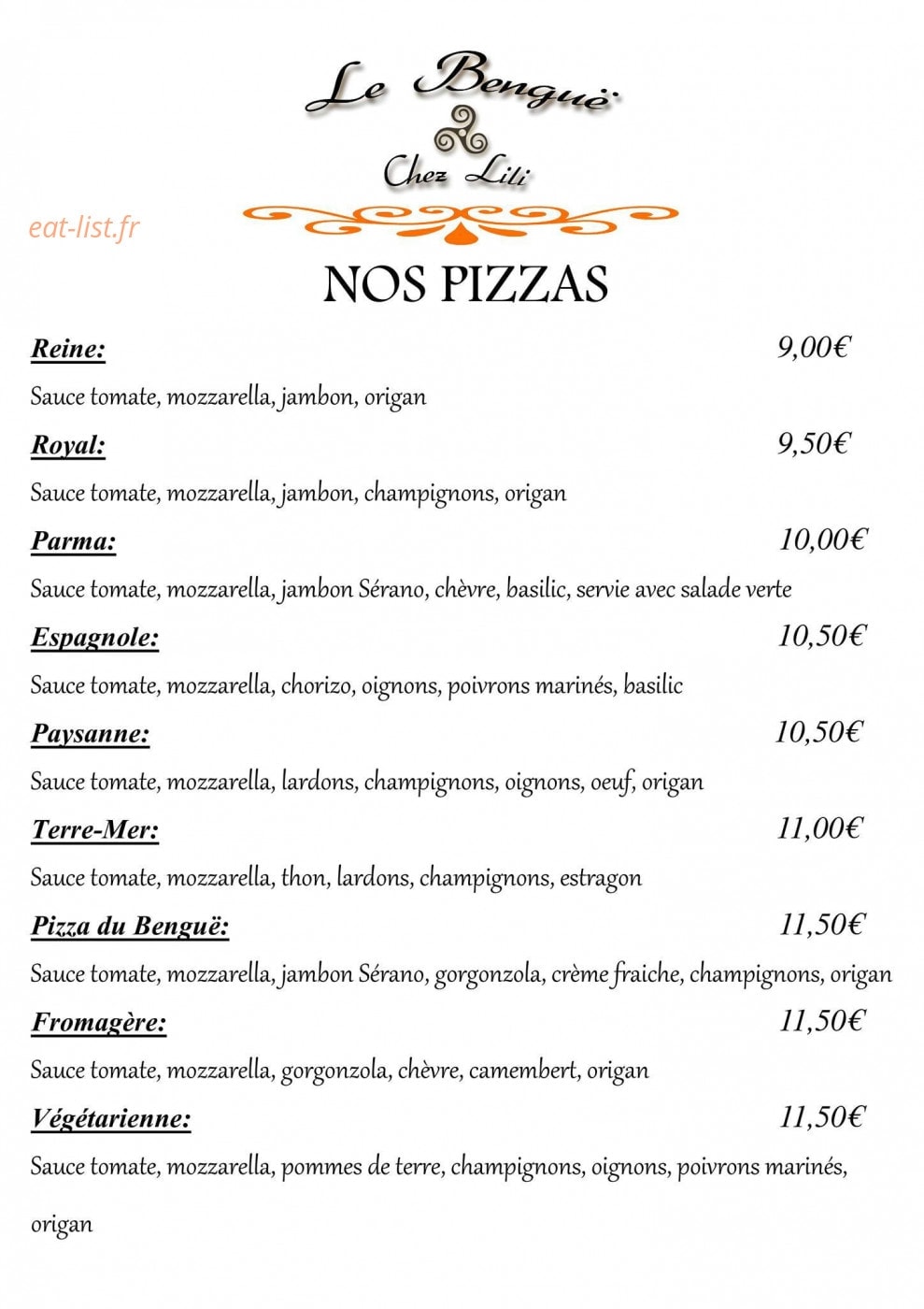 Le Benguë Chez Lili — carte page 2
