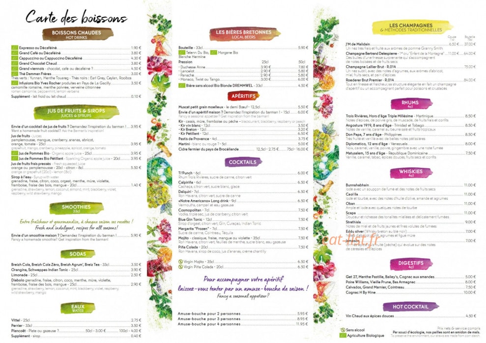 Le Végétarium — carte page 3
