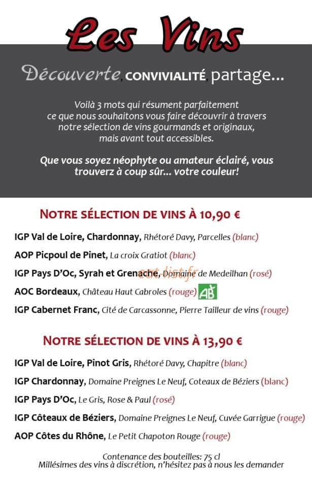 Tartines et Bouchons — carte page 5