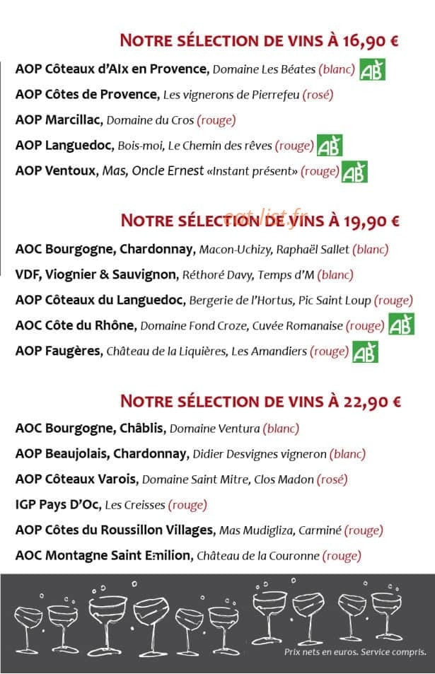Tartines et Bouchons — carte page 6
