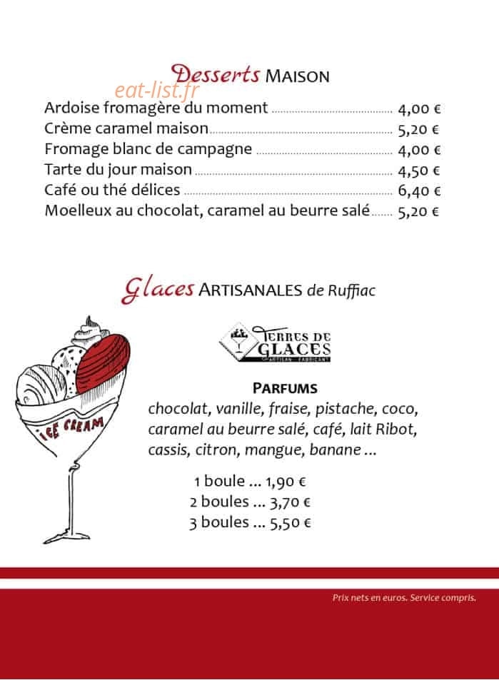 Tartines et Bouchons — carte page 12