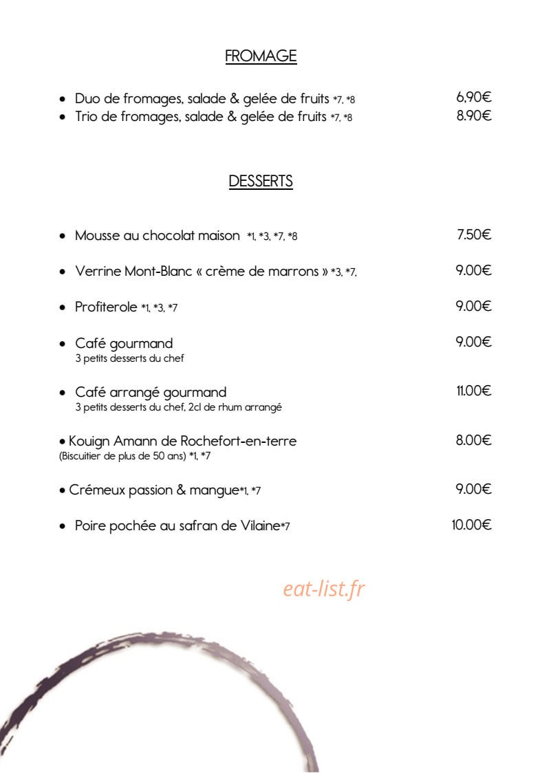 Auberge du Moulin Neuf — carte page 8