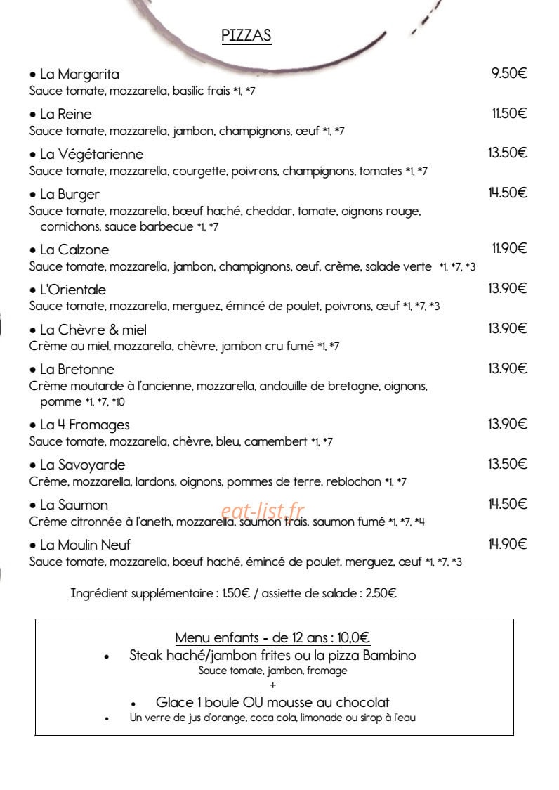 Auberge du Moulin Neuf — carte page 4
